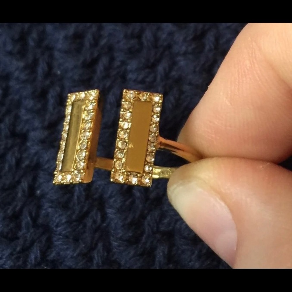 KATE SPADE Gold & Rhinestone Fashion Ring Sz. 7